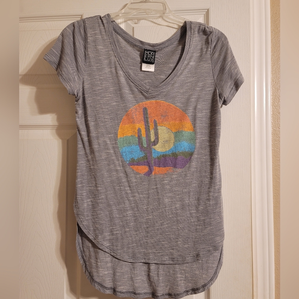 Gray cactus sunset shirt